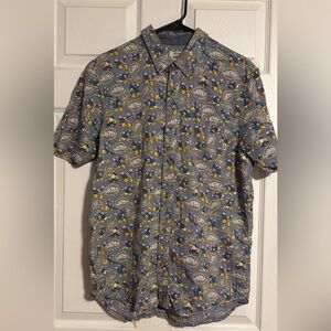 Disney vans men’s button up short sleeve shirt